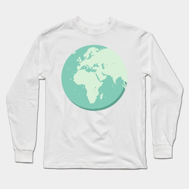 Cute Earth Day Globe Long Sleeve T-Shirt by SWON Design